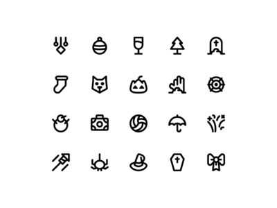 假期假期图标集矢量(Holiday vacation icon set vector)