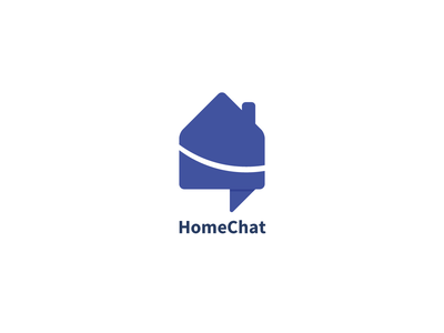 家庭聊天矢量标志设计模板(Home Chat Vector Logo Design Template)