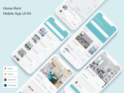 Home Rent 移动应用程序 UI 套件(Home Rent Mobile App UI Kit)