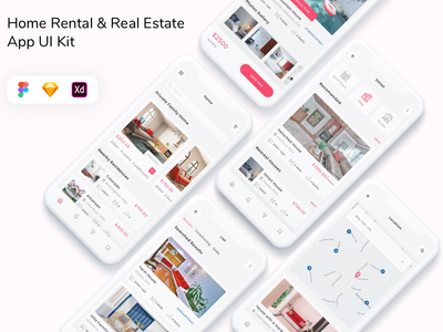 房屋租赁和房地产应用程序 UI 套件(Home Rental & Real Estate App UI Kit)