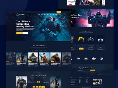 在线电子竞技和游戏锦标赛网页模板(Online eSports And Gaming Tournaments web Template)