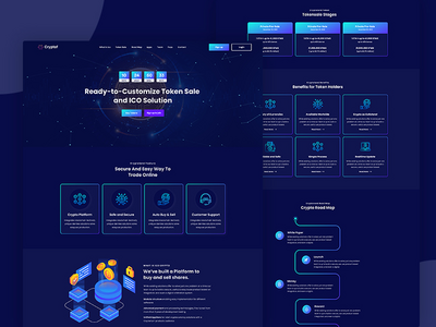 #03 加密货币登陆页面。(#03 Crypto Currency Landing Page.)
