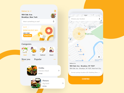 家庭地址食品和送货移动用户界面套件(Home Address Food and Delivery Mobile UI Kit)