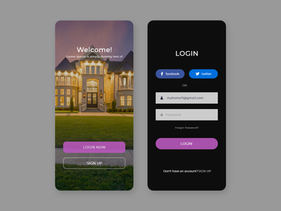 家庭应用程序概念黑暗(Home app concept dark)