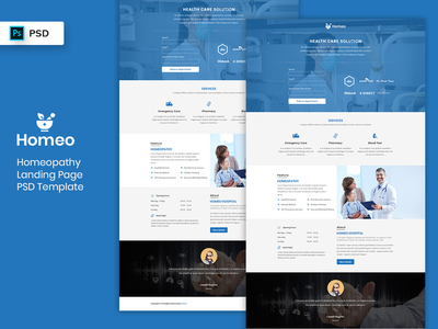 顺势疗法登陆页面 PSD Template-02(Homeopathy Landing Page PSD Template-02)