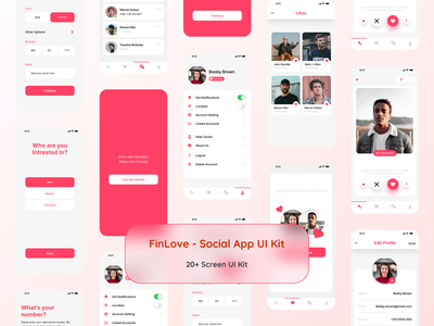 Finlove - 社交应用程序 UI 套件(Finlove - Social App UI Kit)