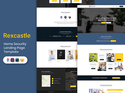 家庭安全登陆页面模板-02(Home Security Landing Page Template-02)