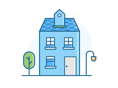 家乡的插图(Home Village Illustration)