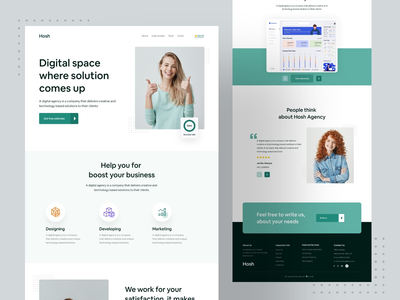 Hosh ll 数字代理登陆页面设计(Hosh ll Digital Agency Landing Page Design)