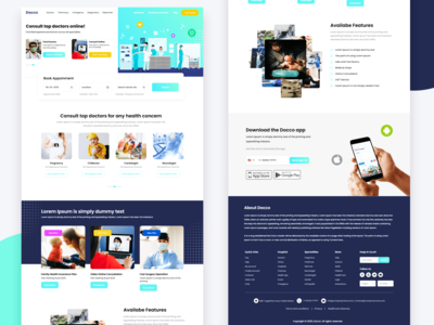 医院管理网站登陆页面样机(Hospital Management Website Landing Page Mockup)