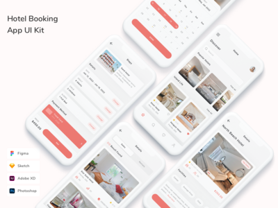 酒店预订应用程序 UI 套件(Hotel Booking App UI Kit)