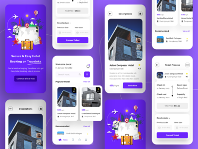 酒店预订应用程序 UI 套件(Hotel Booking App UI Kits)