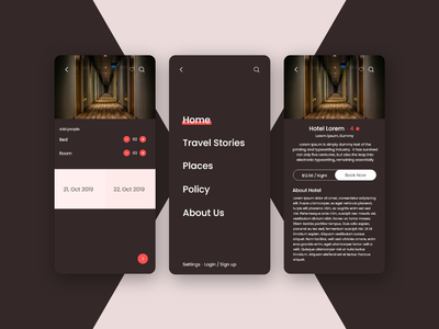 酒店预订应用程序黑暗(Hotel booking app dark)