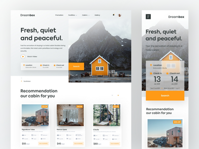 酒店客舱预订登陆页面(Hotel cabin reservation Landing Page)