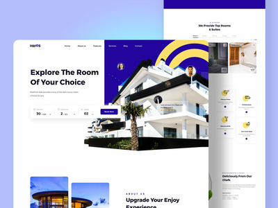 酒店房间预订登陆页面(Hotel Room Booking Landing Page)
