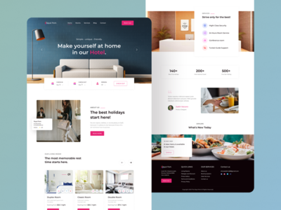 酒店房间预订登陆页面UI设计(Hotel Room Booking Landing Page UI Design)