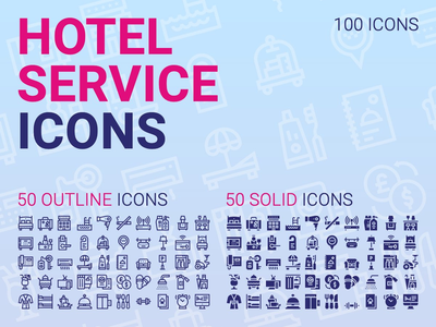 酒店服务图标(Hotel service icons)