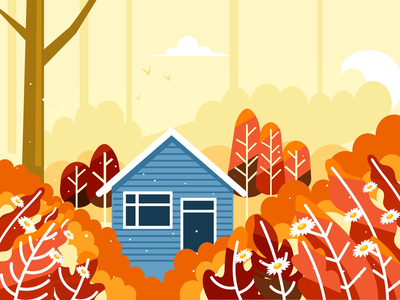 在美丽的森林中间的房子(House in the middle of a beautiful forest)