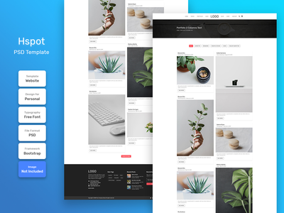 Hspot 个人投资组合类别页面 PSD Web 模板(Hspot Personal Portfolio Category Page PSD Web Template)