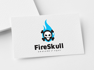 火骷髅标志模板(Fire Skull Logo Template)