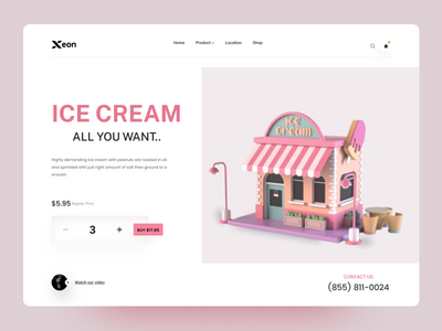 冰淇淋店标题设计(Ice Cream Shop Header Design)