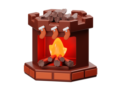 替换 3D 渲染插图(FIreplaces 3D Render Illustration)