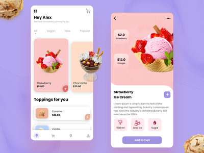 冰淇淋 UI 带来欢乐的用餐体验(Ice Cream UI for a Joyous Meal Experience)