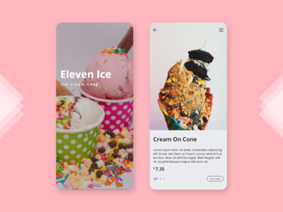 冰淇淋应用程序概念(Ice cream app concept)