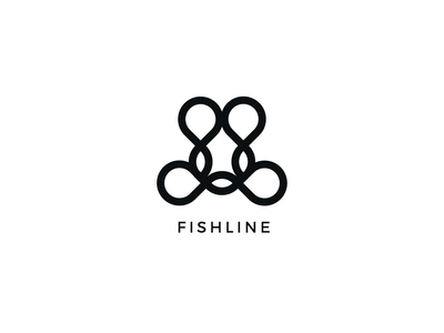 鱼线矢量标志设计模板(Fishline Vector Logo Design Template)
