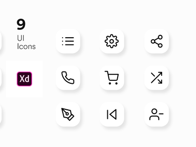 Adobe xd 的图标 UI 套件(Icons UI KIT for Adobe xd)