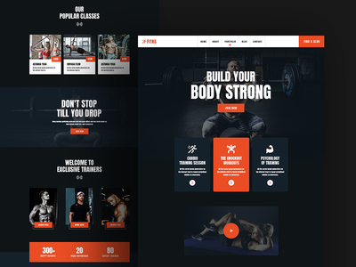 健身网站设计-健身登陆页面模板(Fitness Website Design - Fitness Landing Page Template)