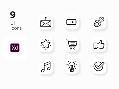 Adobe xd 的图标 UI 套件(Icons UI KIT for Adobe xd)