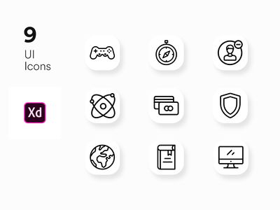 Adobe xd 的图标 UI 套件(Icons UI KIT for Adobe xd)