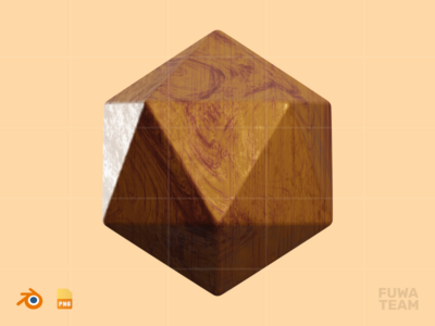 二十面体 - 3D 木制抽象形状（正面）(Icosahedron - 3D Wooden Abstract Shape (front))