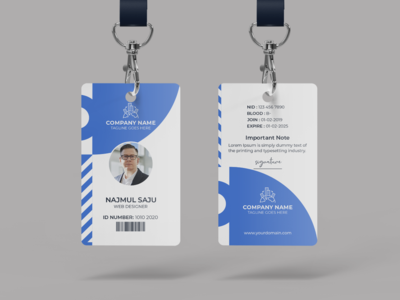 创意身份证模板蓝色(Creative ID Card Template Blue)