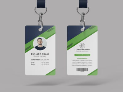 创意身份证模板绿色(Creative ID Card Template Green)