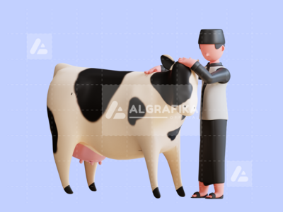 宰牲节穆巴拉克的 3D 字符插图(3D Charcter Illustration Eid Al Adha Mubarak)