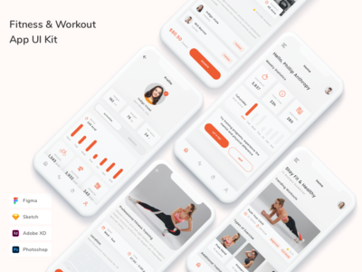 健身和锻炼应用程序 UI 套件(Fitness & Workout App UI Kit)