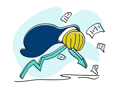 风险管理平面插图投资业务(Risk Management flat Illustration Investing Business)