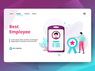 最佳员工矢量图现代(Best Employee vector illustration modern)