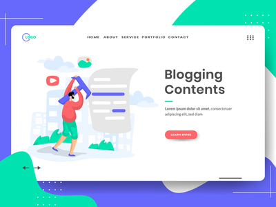 博客内容矢量图(Blogging Contents vector illustration)