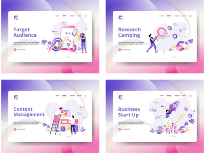 网页设计模板集(Set of web page design templates)