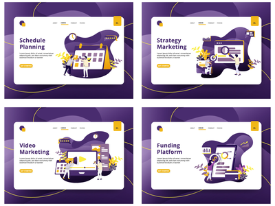 网站模板设计集(Set of website template designs)