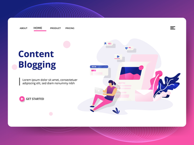 内容博客的登陆页面模板(Landing page template of Content Blogging)