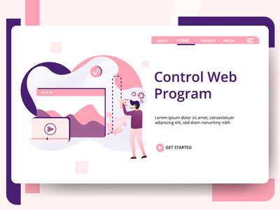控制 Web 程序现代插图矢量(Control Web Program modern illustration vector)