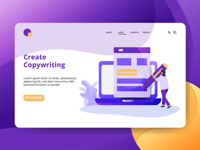 登陆页面创建版权概念(Landing Page Create Copyrighting concept)