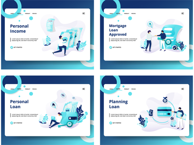 网页设计模板集(Set of web page design templates)