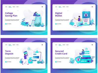 网页设计模板集(Set of web page design templates)