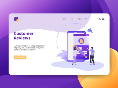 登陆页面客户评论概念(Landing Page Customer Reviews concept)