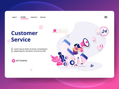 客户服务登陆页面模板(Landing page template of Customer Service)